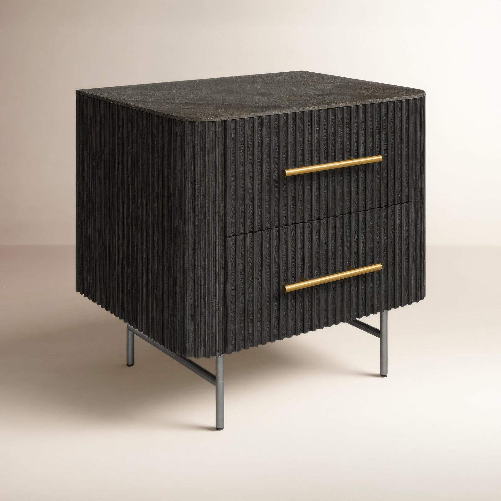 Geira 2 - Drawer Nightstand, Black