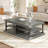 Alfonso Coffee Table With Wooden Legs & 2 Open Shelves-2002280574