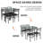 Izen 4 - Person Four Leg Dining Set, 5 Piece Dining Table Set with Tempered Glass Top, Metal Frame Kitchen Table Set with 4 Chairs, Modern Small Space Glass Dining Set for Apartment, Kitchen, Dining Room, Breakfast Nook-2141349673