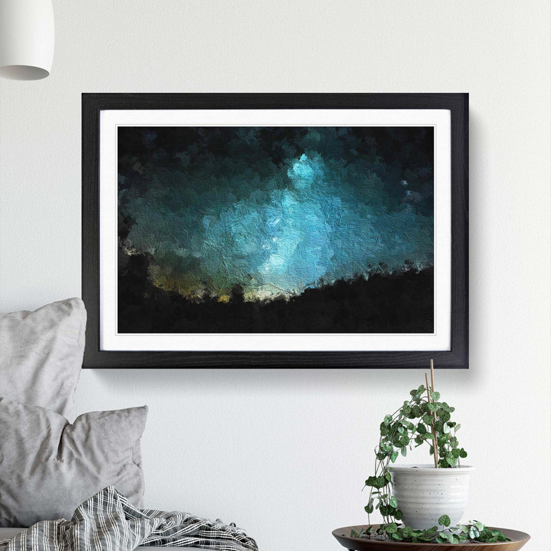 The Milky Way over Switzerland - Picture Frame Painting Print, 48cm H x 65cm W x 2cm D, Black Framed