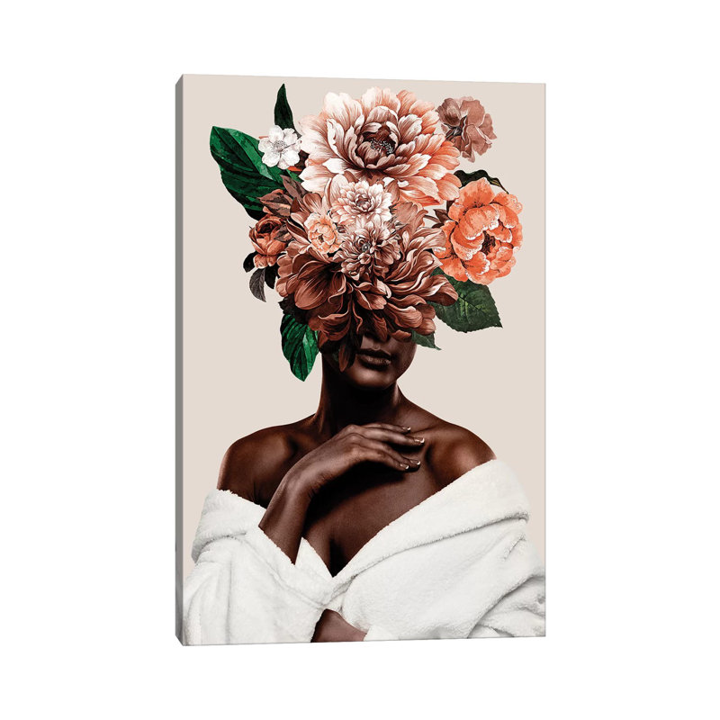Woman With Flower II by Danilo De Alexandria - Print on Canvas, Wrapped Canvas, 20.32 cm H x 30.48 cm W