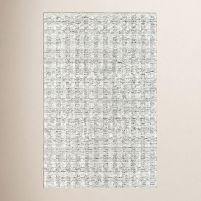 Lavande Plaid Wool Area Rug, Rectangle 2' x 3'