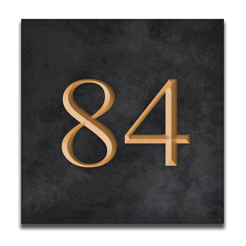 Velia 17.78cm H Stone House Number, Gold, 84