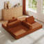 Canapé-lit convertible en velours côtelé avec coussin cylindrique Corduroy-1850107018
