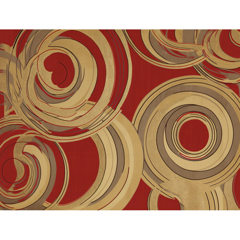 Funky Bedding, Gold/Red Abstract, King Comforter