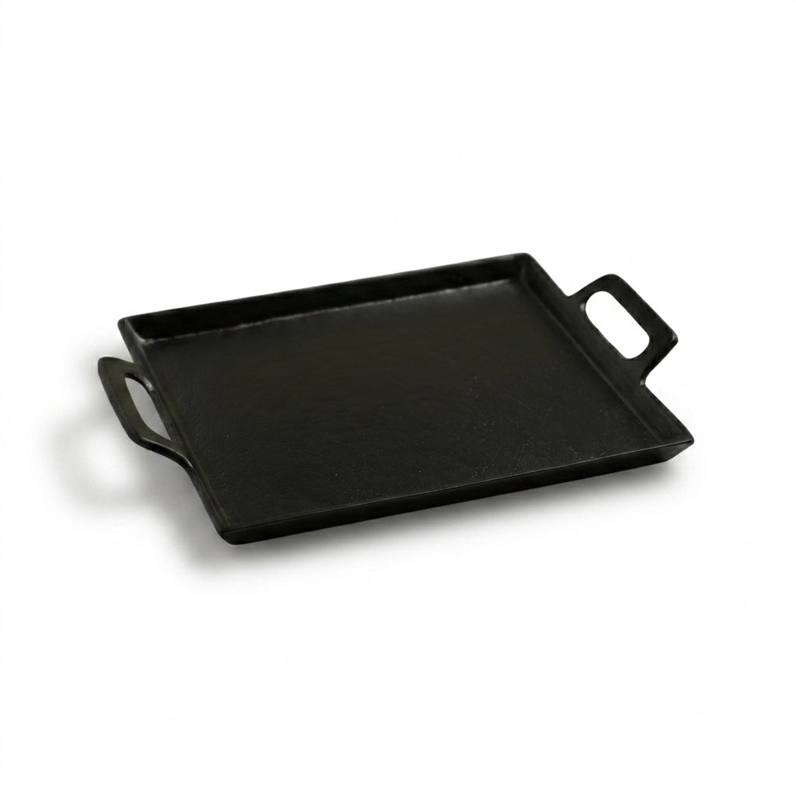 Black Alum. Tray With Handles, 2" H x 10" W x 14" D