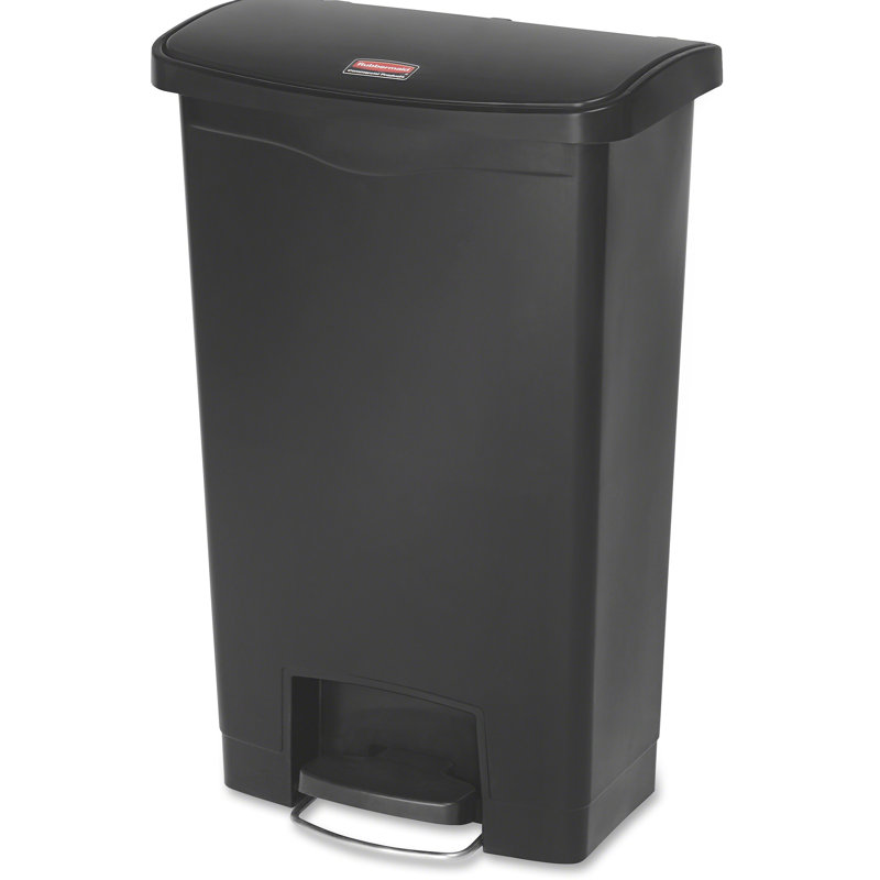 Slim Jim Black 13 Gallon Resin Step-On Waste Container