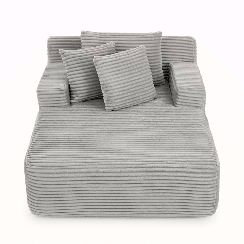 Méridienne simple en velours paresseux, aucun assemblage requis, parfaite pour les salons et les chambres à coucher à l'intérieur - gris