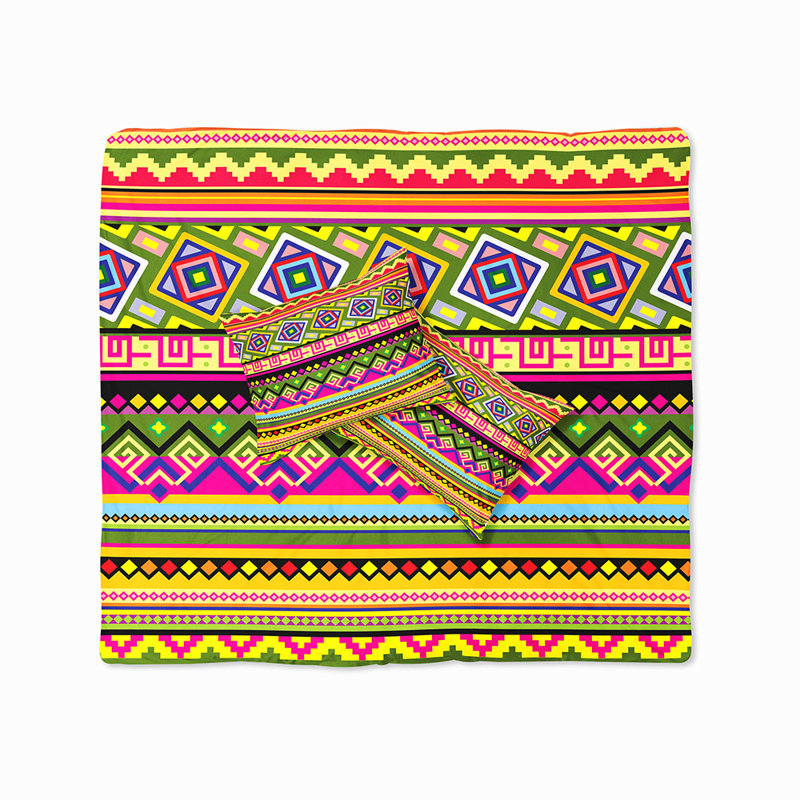  Housse de couette Tribal, Housse de couette grand et 2 taies décoratives
