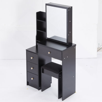 Compact And Stylish Bedside Cabinet Set With Extra Large Mirror And High Capacity Storage