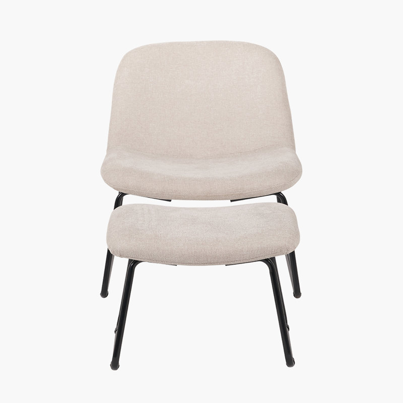 Chiara Upholstered Side Chair with Footstool