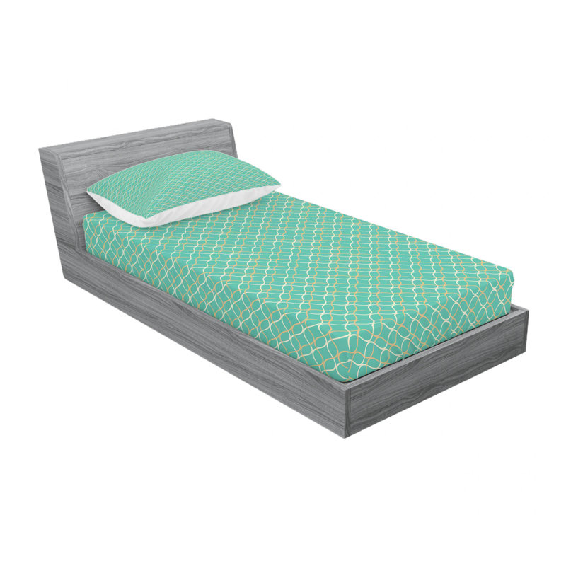 Ensemble de draps géométrique optique illusion, Ensemble de draps pour lit simple avec drap-housse