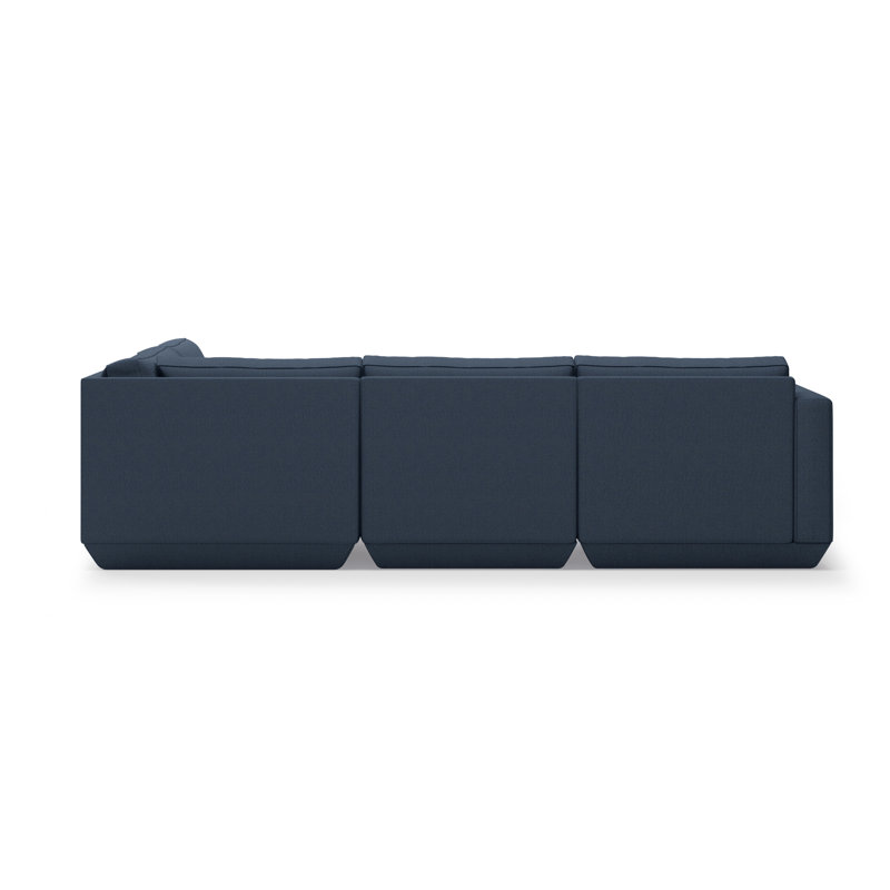 Podium Modular 4-Piece Lounge Sectional A, Hanson Navy, Right Hand Facing