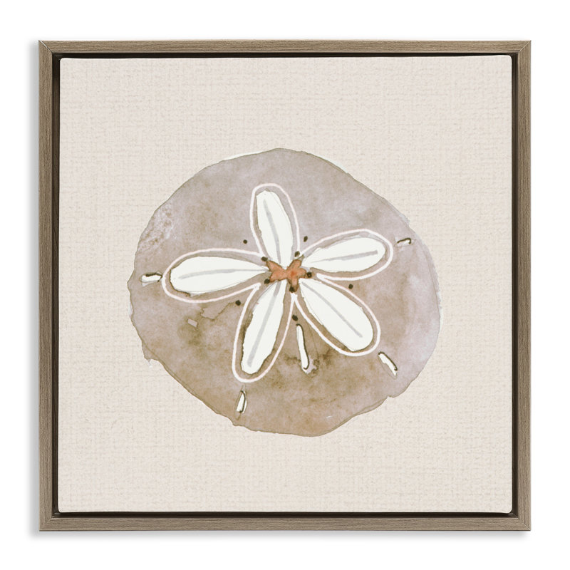 Cadre flottant Serene Beige Sand Dollar, design par Lanie Loreth, Cadre flottant orme Montalcino, H 18 po x l 18 po