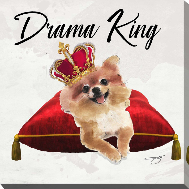 Drama King Pomeranian (Square) par By Jodi - impression, H 24 po x l 24 po x 1,5 po, Toile tendue