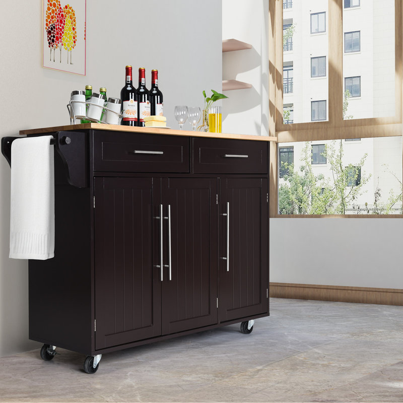 Hysell 121 cm W Kitchen Cart with