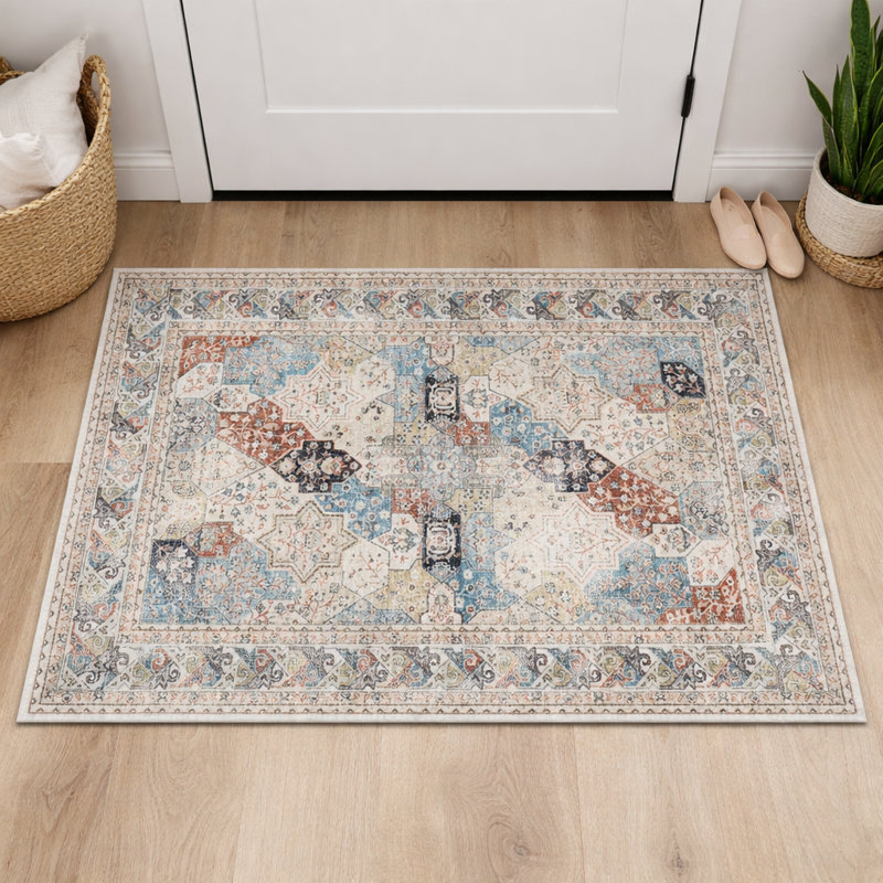 Oriental Machine Tufted Shag Area Rug, Rectangle 40 x 60 cm