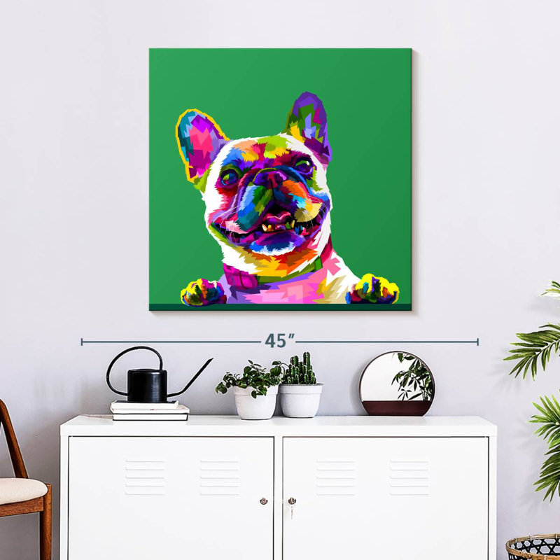 Brampt Abstract Bulldog, 30" H x 30" W