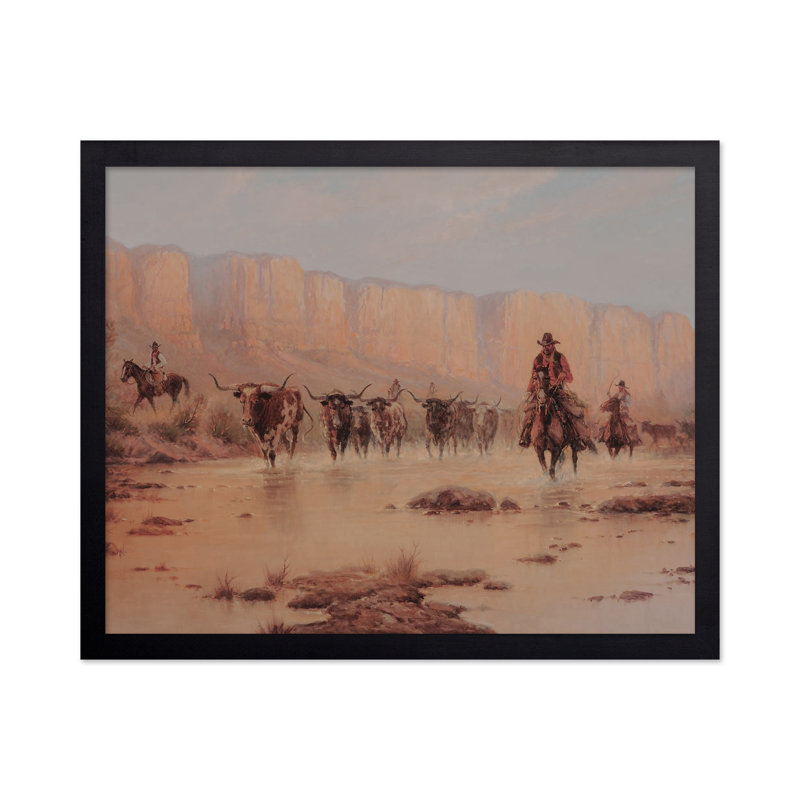 Gerald Harvey Jones - Traversée du Rio Grande, 08"H x 10"W, Poster, Black Framed