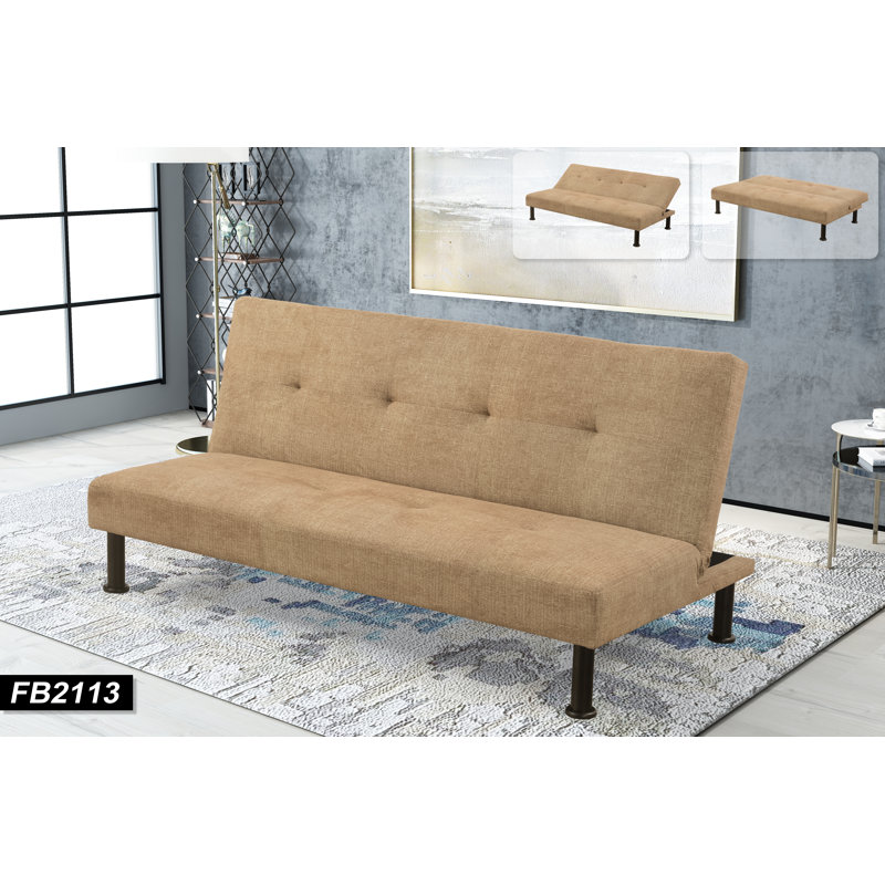 Iselys Twin 64'' Upholstered Convertible Sofa, Wood