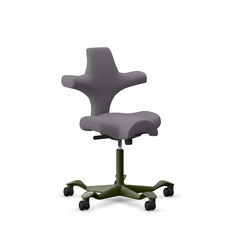 Chaise à hauteur standard réglable HœG Capisco, Gris, Vert, Standard