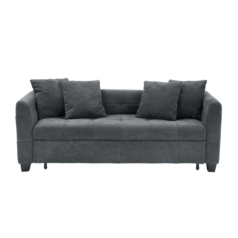 78" Upholstered Folding Day Bed, Gray