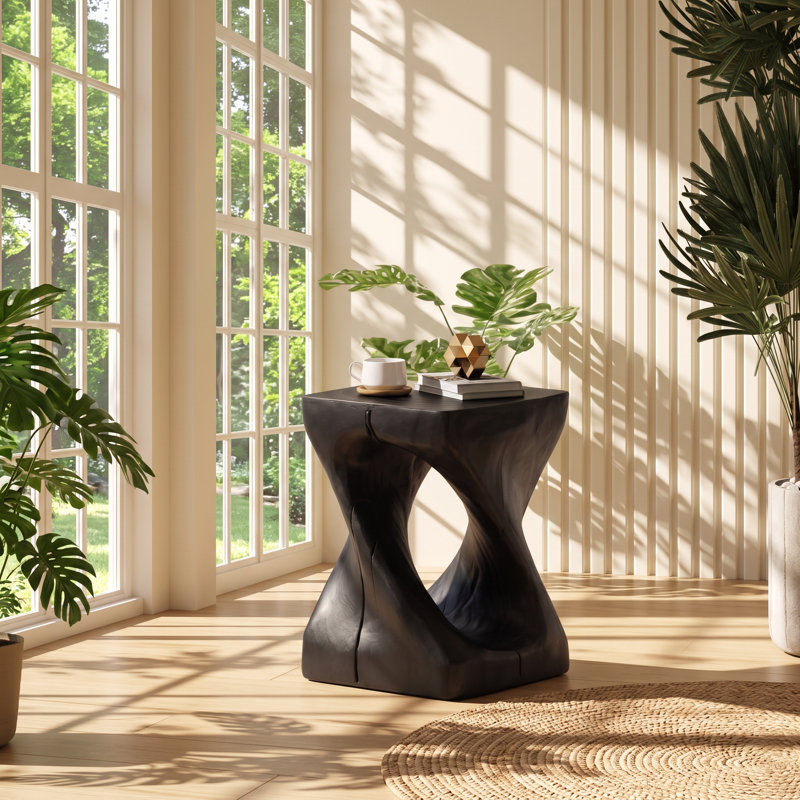 Table d'appoint torsadée en oxyde de magnésium Christopher Knight Home, 29,8 cm L x 29,8 cm P x 40,6 cm H