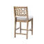 Siège rembourré gris, structure en bois massif, finition chêne, l 22,625 po x H 42,37 po, avec revêtement l 19,03 po