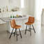 Tabouret de bar en similicuir avec dossier ergonomique incurvé - Structure robuste en métal noir, comptoir avec repose-pieds pour îlot de cuisine, bar et restaurant, 2 ensembles-1698351270