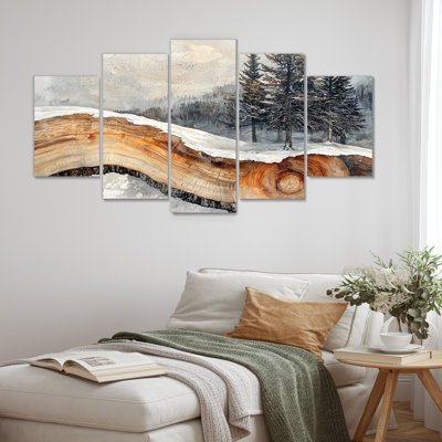 Chemin de randonnée dans un paysage d'hiver - Art mural paysage d'hiver - Art mural traditionnel sur toile