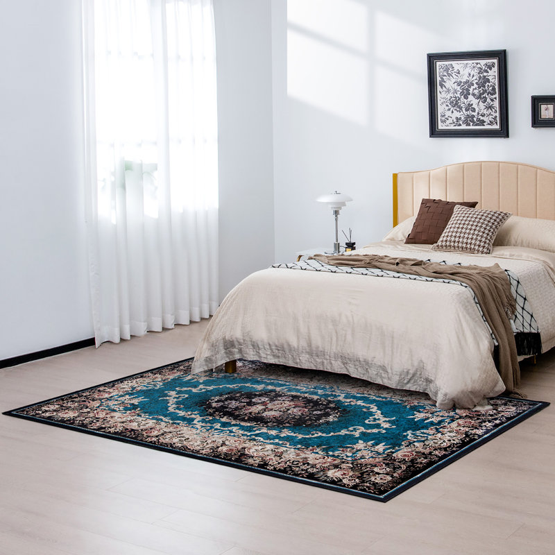 Tapis de salon rétro Darby Home Co 4 po 8 po x 6 po 7 po antidérapant, Rectangle 5 pi 4 po x 7 pi 7 po
