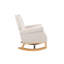 Chaise berçante de chambre de bébé confortable, siège en velours beige, rembourrage en mousse, chaise à haut dossier avec capacité de poids de 250 lb, rembourrage, limite-1381022795