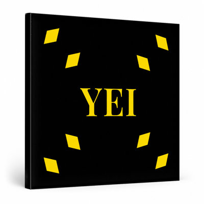 Bursa World Football City Luxury Diamond Monogram — Yellow Black Yellow — Canvas Wall Art