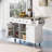 Kitchen Cart With Rubber Wood Drop-Leaf Countertop, Storage Cabinet, 3 Drawers & 5 Wheels, Perfect For Additional Prep Space And Organization-156524164