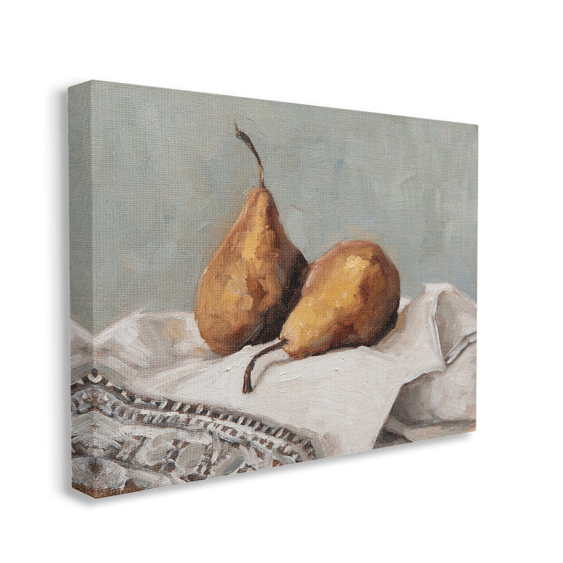 «Traditional Pears Still Life», art mural sur toile par Marian Parsons, H 30 po x l 40 po