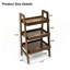 Étagère échelle 100% bois massif, petite bibliothèque échelle 3 niveaux, étagère échelle autoportante avec rangement ouvert, table d'appoint pour salon, chambre à coucher, bureau, bureau à domicile, économie d'espace, noyer