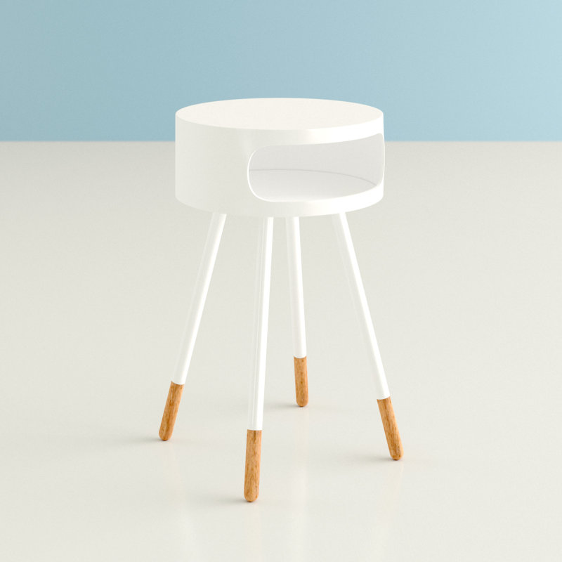 ACME Sonria Accent Table, White & Natural, White