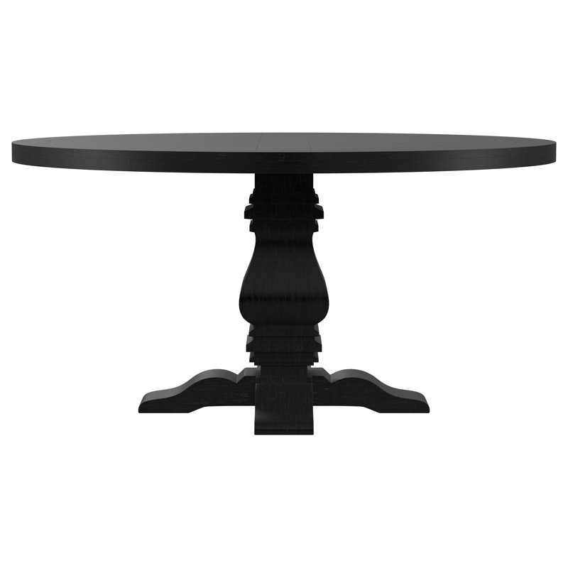 Morriston Round 60-inch Pedestal Base Dining Table Black, Black