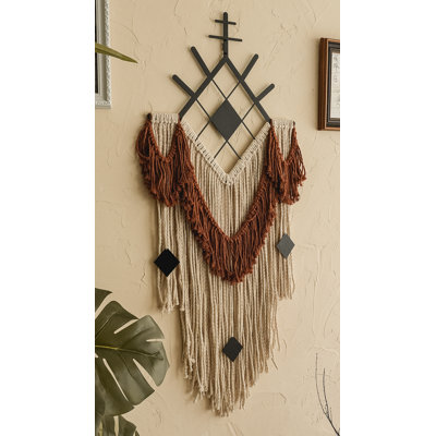 Yoki Metal Macrame Wall Décor, Handmade Pieces, Macrame Wall Tapestry