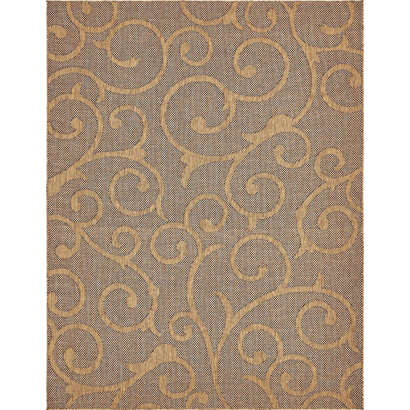 Outdoor Veranda Area Rug Mushroom Color, Rectangle 9' x 12'