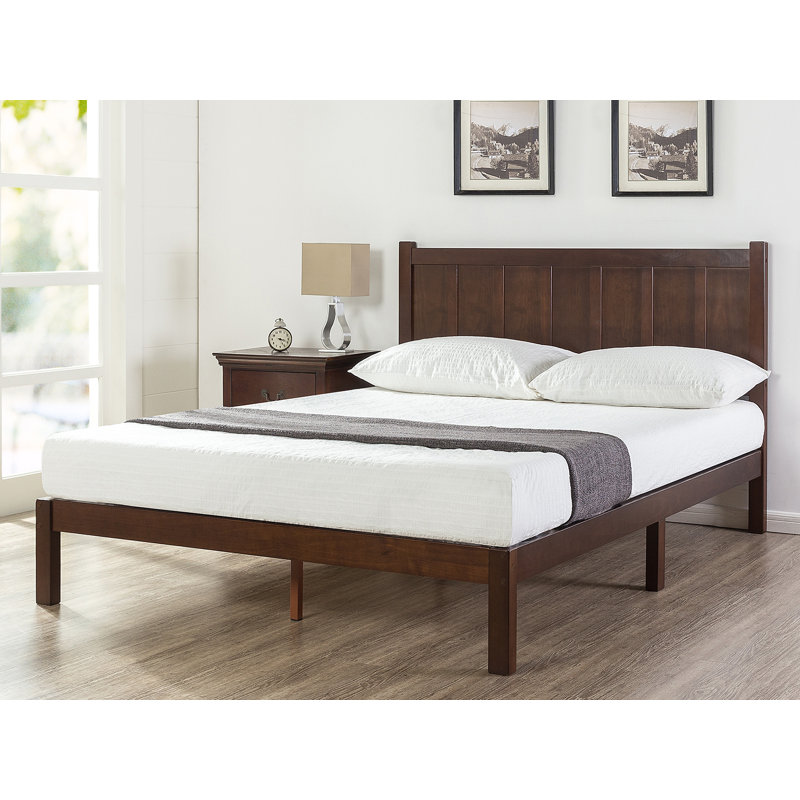 Talia Rustic Modern Solid Wood Platform Bed, Queen