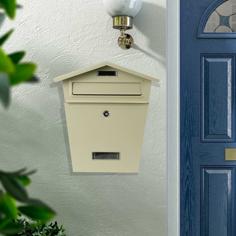 Morphou Wall Mounted Post Box, Beige