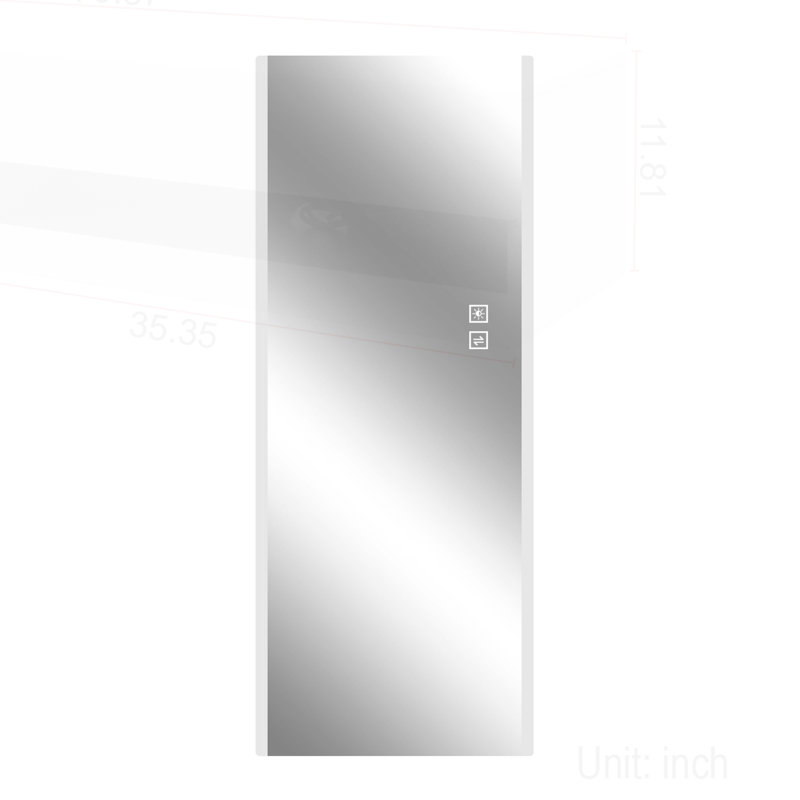 65*21in Led mirror full length,Frameless full-length mirror,Wall Mounted Mirror with Light,three-color changing light,Explosion-proof glass, high-definition imaging