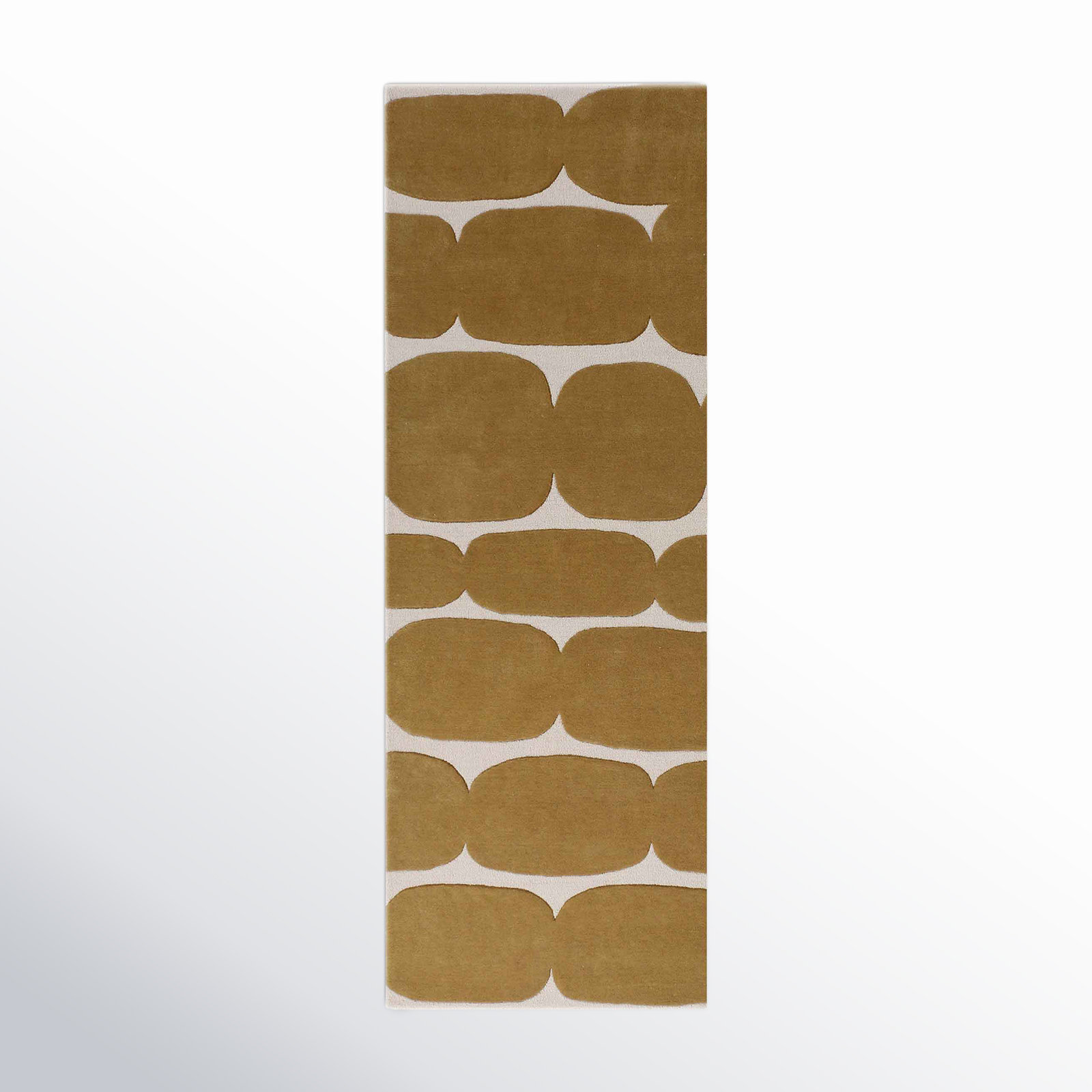 Brick Road Mustard Yellow Hand-Tufted Wool Rug, Runner 2'6" x 9'