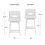 Tabouret pivotant à dossier clé en bois et tissu d'ameublement-1707959033