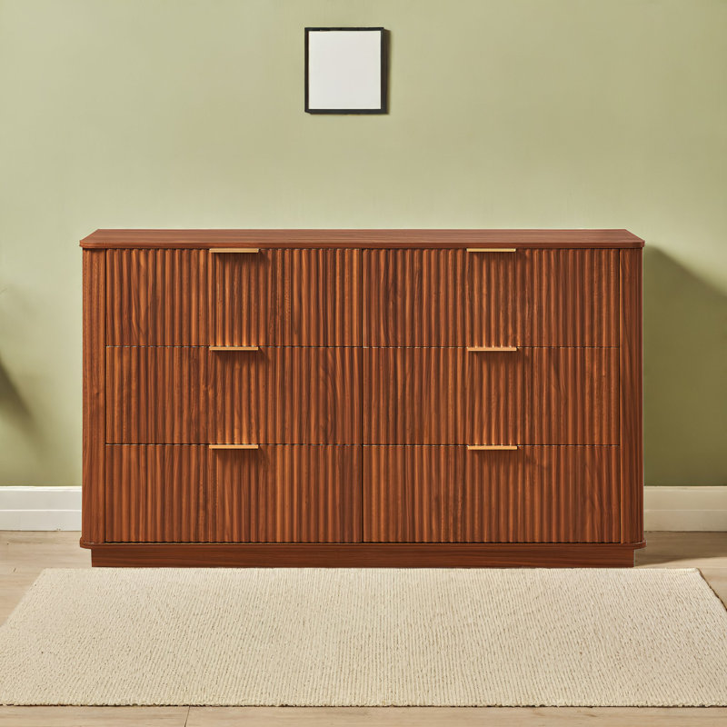 Commode 6 tiroirs 55 po, Noyer