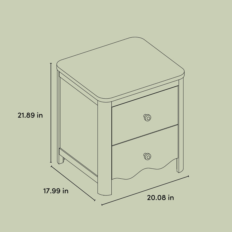 Casablanca 2 Drawer Nightstand, Hazelnut