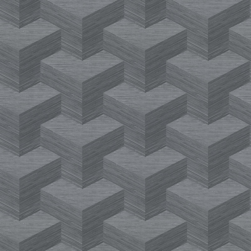 Rouleau de papier peint géométrique Carnamenagh, Gris foncé
