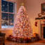 Arbre de Noël épinette enneigé rose 6 pi avec éclairage réglable 6 pi-1937263179