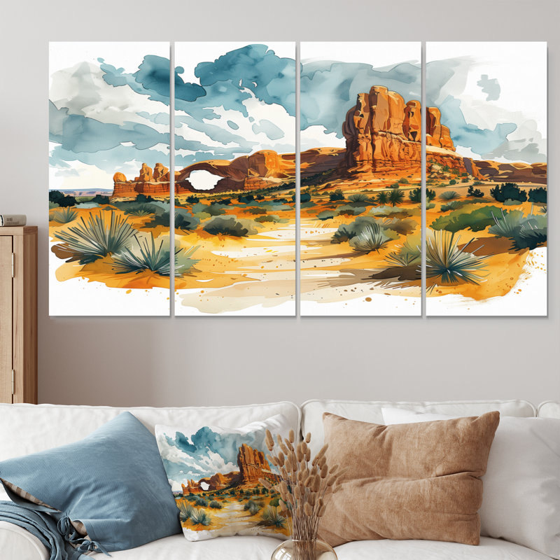 «Arches National Park Desert Landscape I - Canyon», art mural sur toile, H 28 po x l 48 po